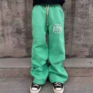 Track Jogger Stacked Pant Custom Heavyweight 500 GSM Fleece Cotton Print Logo Wide Leg <strong>Baggy</strong> Sweat <strong>Trouser</strong> Flared Sweatpants <strong>Men</strong> - Product Image 1
