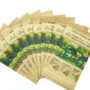 Bolsa de embalaje de plástico biodegradable, respetuoso con el medio ambiente, Pla, almidón de maíz, 100%