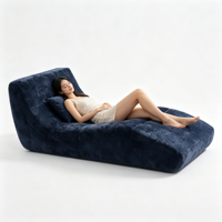 Canapé modulaire incurvé sur mesure avec chaise longue, en tissu éponge haute densité, convertible en lit paresseux