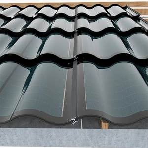 घर का उपयोग थोक मूल्य निर्माण 32w Bipv सौर ऊर्जा फैशन नई ऊर्जा प्रणाली उच्च गुणवत्ता वाले घुमावदार घर छत सौर टाइल्स - Product Image 1