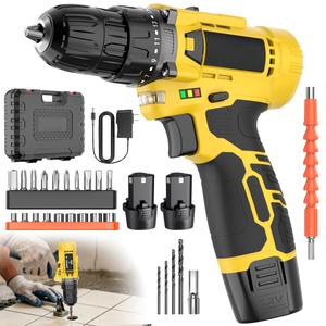 12V Cordless Drill Set Screwdriver Variable Speed <b>Power</b> <b>Tool</b> Accessories Drilling 25mm Battery Local US Warehouse CD-12HP-2 12V - Product Image 1