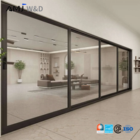 Porte coulissante en verre pour salle de conférence de bâtiment de bureaux, porte coulissante moderne en verre et aluminium avec certification NFRC CSA
