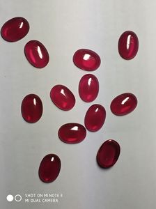 Nhà máy Vũ Châu bán buôn đá quý tổng hợp <span class=keywords><strong>corundum</strong></span> màu đỏ <span class=keywords><strong>ruby</strong></span> hình oval cabochon chất lượng cao, kích thước 5x7mm-13x18mm, dùng làm đồ trang sức - Product Image 2