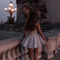 Nouvelle Robe Courte de Soirée Blanche Sexy Sans Bretelles, Scintillante, Antistatique, Coupe Trapèze, Version Luxe
