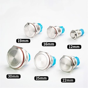 12mm 16mm 19mm 22mm 25mm 30mm chuyển đổi chính lớn hơn hiện tại đẩy nút chuyển đầu phẳng vít chân thép không gỉ đẩy nút - Product Image 2