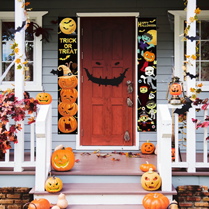 Custom Halloween Banner Set 2 Pieces for Indoor & Outdoor Festivals Digital Printed Wall & Door Decoration for Parties - Product Image 2
