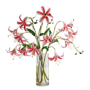 Arreglo de Flores de Lirio Artificial, 4 Piezas, Seda de Alta Simulación, Estilo Moderno, para Decoración de Bodas y Hogar - Product Image 5