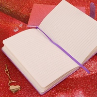 Carnet de notes A5 en cuir pailleté avec serrure et clé, de haute qualité, idéal pour cadeau, vente en gros
