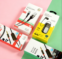 Kotak Pengisian Daya Cepat Kelas Atas untuk Kabel USB-C/Micro USB/Lightning dengan Cetakan UV Empat Warna dan Kemasan Retail