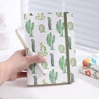 Carnet A5 pour étudiants, papeterie pour filles, joli carnet en cuir PU, motif floral, impression sur papier offset, fournitures de bureau