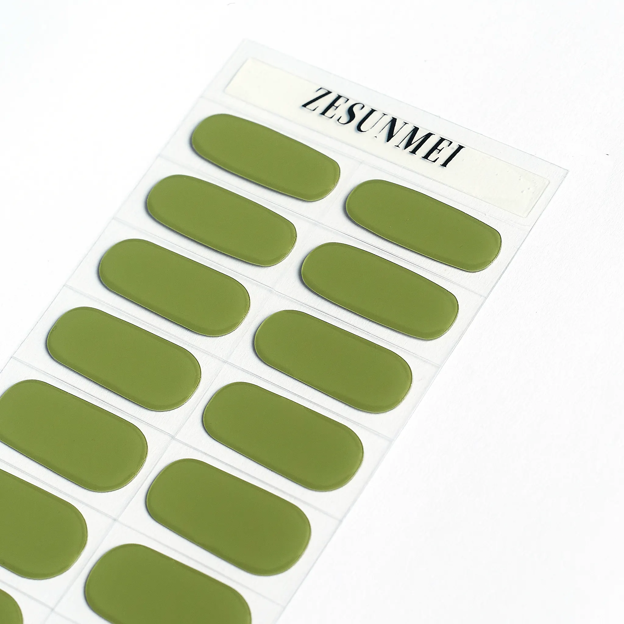 New Hot Sell Gel Polish stickers Self-Adhesive Green Color nail patch Semi Cured Nail Strips Gel Nail Stickers