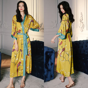 Robe de nuit longue d'été en soie glacée pour femmes, tenue de luxe légère, avec impression, <span class=keywords><strong>2022</strong></span>, YT2669 - Product Image 4