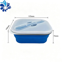 Boîte de rangement pliable pour aliments en silicone sans BPA, réutilisable et étanche, boîte à lunch bento
