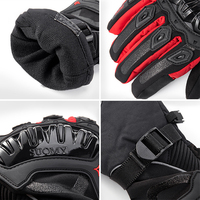 Gants de moto imperméables en cuir thermique avec protection rigide en fibre de carbone pour les motards