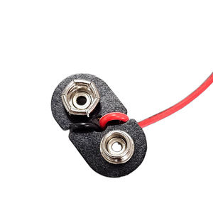Customized Type 9V <b>Battery</b> Clip with Wire 9V <b>Battery</b> Snap Soft Buckle <b>Battery</b> Holder - Product Image 1