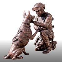 Personnage militaire de monument commémoratif en bronze pour l'extérieur sculpture grandeur nature statue de soldat en bronze