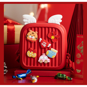 New Year Travel Bag For Kids Red Cartoon EVA <b>Backpack</b> With Wings And Stickers Unisex <b>Children's</b> Gift K32 - Product Image 2