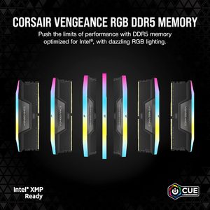 Memoria <span class=keywords><strong>RAM</strong></span> DDR5 VENGEANCE RGB de <span class=keywords><strong>Corsair</strong></span>, 96 GB (2x48 GB), 5600 MHz, CL40, Compatible con Intel XMP ICUE, Memoria de Escritorio, Negra - Product Image 2