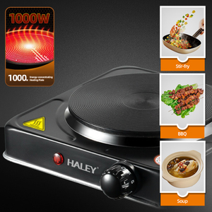 Piastra <span class=keywords><strong>Elettrica</strong></span> Portatile Haley 1000W, Mini Fornello a Pannello Ceramico per Laboratorio o Uso Domestico - Product Image 3
