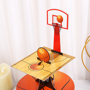 DAMAI Soporte de 3 Niveles para Cupcakes con Temática de Baloncesto, Decoración para Fiestas de Baloncesto, Soporte para Cupcakes para Fiestas de Cumpleaños de Baloncesto - Product Image 3