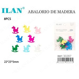 Perline in Legno a Forma di Cavallo Ilan 22x23x5mm 8 Pezzi per Creazione di Gioielli e Artigianato - Product Image 3