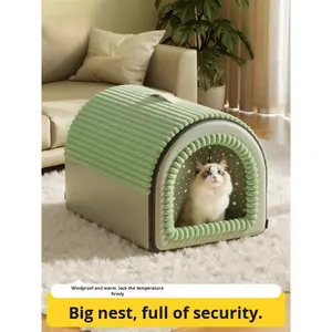 Lit pour animaux de compagnie en coton PP amovible et lavable pour <span class=keywords><strong>chien</strong></span> et chat de grande taille, chaud en hiver, quatre saisons - Product Image 3