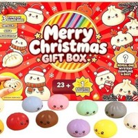 Calendrier de l'Avent Squishy Noël 2026 – Jouet Anti-Stress Fidget – Cadeau Surprise pour Fêtes de Fin d'Année