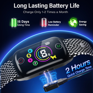 <span class=keywords><strong>Collier</strong></span> <span class=keywords><strong>anti</strong></span>-<span class=keywords><strong>aboiement</strong></span> intelligent, étanche IP67, rechargeable, dispositif d'entraînement pour chien avec système de contrôle des vibrations et autonomie de 15 jours - Product Image 3