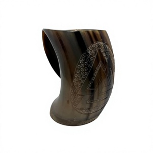 Durable Design Buffalo Horn Mug Champagne <b>Beer</b> Drinking Decorative Viking Tankard Eco Friendly Handmade Customizable Antique - Product Image 5