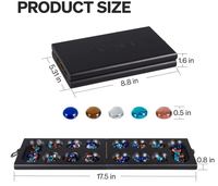 Jeu de société Mancala en bois personnalisé avec plateau de table et 72+8 pierres en verre multicolores bonus pour enfants et adultes, jeu de voyage portable