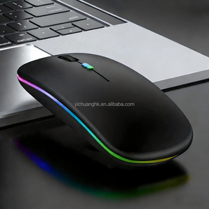 Souris filaire silencieuse rechargeable 2,4 GHz USB haute résolution avec rétroéclairage RGB et design ergonomique pour ordinateur portable et tablette - Product Image 3