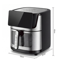 Friteuse à air numérique RAF R.5019 9L 1550W+400W, four multifonction avec écran tactile 360° °   Circulation d'air pour la cuisine à domicile