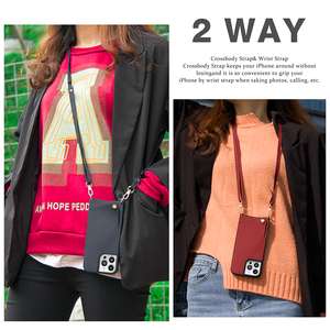 Luxury Custom Vòng Cổ Crossbody Có Thể Tháo Rời Vegan PU Leather Mobile Điện Thoại Di Động Trường Hợp Đối Với New Iphone 12 Pro Bìa Với Strap - Product Image 6