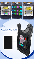 64*64 píxeles chaleco mochila cartelera diente azul programable a todo Color LED pantalla tablero al aire libre humano cartelera LED chaleco signo