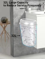 WiseKleen Poubelle de bureau de cuisine de haute qualité 32L Poubelle en plastique Poubelle Poubelle en plastique Fabricant chinois