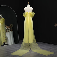 Robe de soirée élégante Lsz018 à épaules dénudées avec cape, ornée de cristaux et de perles, longueur cheville, pour femmes, pour mariage et fêtes, Jancember