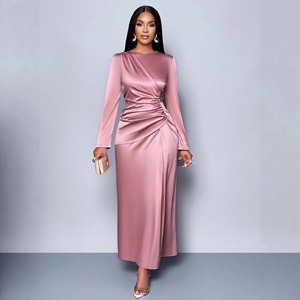 Robe de <span class=keywords><strong>soirée</strong></span> élégante de <span class=keywords><strong>haute</strong></span> qualité, couleur unie, tendance automne, vente en gros - Product Image 1