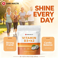 Gélules personnalisées de Vitamine D3 haute puissance avec K2 MK7, 300 unités, 10 000 UI, à base de viande de bœuf nourrie à l'herbe et d'huile de coco, pour les os, les dents, l'immunité et le cœur, OEM