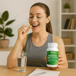 Complément alimentaire de marque privée 100% pur Moringa 60 capsules Extrait de feuilles de Moringa en capsules pour l'énergie et le métabolisme - Product Image 3