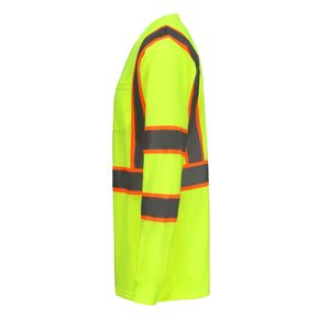 ANSI EN20471 Class 3 Orange <strong>Hi</strong> <strong>Vis</strong> Safety Shirt Big &amp; Tall Long Sleeve Reflective <strong>Workwear</strong> for Construction - Product Image 4