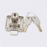 Tiroir autobloquant de haute qualité loquet coulissant serrure de meubles 3mm en alliage de Zinc cylindre loquet matériel serrure d'armoire