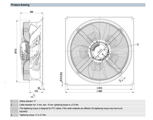 ebm-papst W3G710-GU23-03 high efficiency EC fan <b>smart</b> energy saving cooling fan for HVAC industrial ventilation systems - Product Image 2