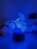 Lampe de Table en forme de moteur, veilleuse tactile pour motos, lampe de sommeil acrylique USB 3D LED