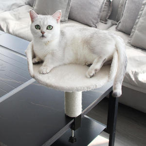 360 ° <span class=keywords><strong>Cama</strong></span> para Gatos Giratoria y Ajustable <span class=keywords><strong>con</strong></span> Abrazadera en C para Escritorio, <span class=keywords><strong>con</strong></span> Soporte para Hamaca y Poste <span class=keywords><strong>Rascador</strong></span> para Fijar al Escritorio, Percha para Gatos - Product Image 6