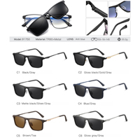 Lunettes de conduite polarisées anti-lumière bleue UV400 avec clip à ressort en métal rectangulaire Partagas pour hommes