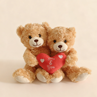 Jouets en peluche personnalisables pour couples, ours adorables avec détails de cœur personnalisés pour les cadeaux d'anniversaire, cadeaux romantiques