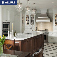 Allure Liquidation Acajou Classique Teck Cerisier Courbé Rond Bois Massif Cuisine en Mélamine Armoires de Cuisine Prêt à Assembler