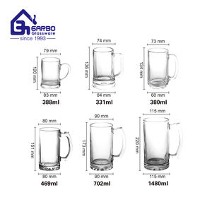 कस्टम मुद्रित 16 औंस फ्रॉस्टेड ग्लास बीयर के स्टाइन मग कप बीयर प्रोन्नति के लिए अपनी छवि चित्र पाठ या डिजाइन ग्लास मग जोड़ें - Product Image 3