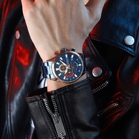 CURREN 8415 Montre Homme de Luxe Décontractée Sportive Tendance Affaires Calendrier Quartz Aiguilles Lumineuses Étanche