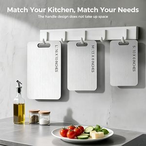 Planche à découper personnalisée en métal, planche à découper en acier inoxydable pour la cuisine, légumes, pain, viande, planche à découper double face en titane - Product Image 2